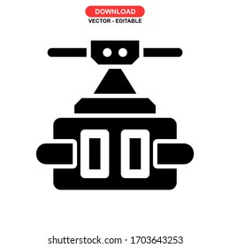 cable car icon or logo isolated sign symbol vector illustration - high quality black style vector icons
