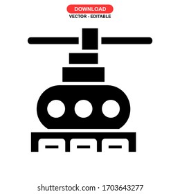 cable car icon or logo isolated sign symbol vector illustration - high quality black style vector icons
