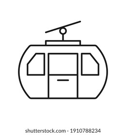 Cable car icon or logo in outline