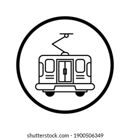 Cable Car Icon on white background color editable