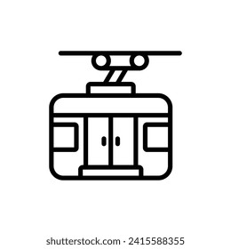 cable car icon outline style vector design