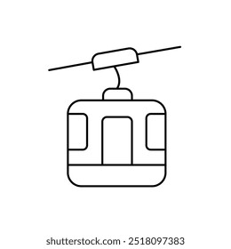 cable car icon. Outline style design isolated on white background