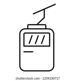 Cable car icon. Outline cable car vector icon for web design isolated on white background