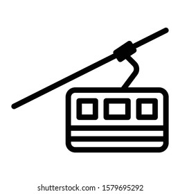 cable car icon outline vector design