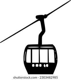 cable car clipart black and white sun