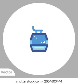 Cable car icon sign vector,Symbol, logo illustration for web and mobile