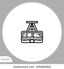 Cable car icon sign vector,Symbol, logo illustration for web and mobile