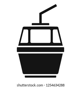 Cable car icon. Simple illustration of cable car vector icon for web design isolated on white background
