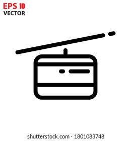 Cable Car icon for transportation apps and websites. Eps 10 vector illustration.