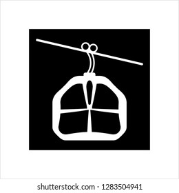 Cable Car Icon Vector Art Illustration