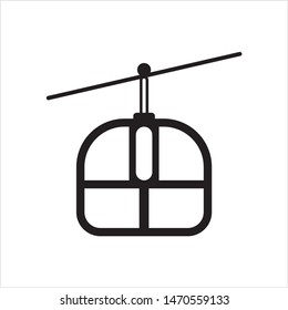 Cable Car Icon Vector Art Illustration