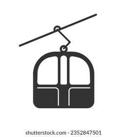 Cable Car Icon Vector Art Illustration Flat Sign