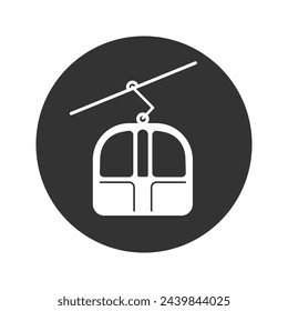 Cable Car Icon Vector Art Illustration Flat Sign