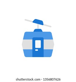 Cable Car Icon Vector Illustration in Flat Style for Any Purpose