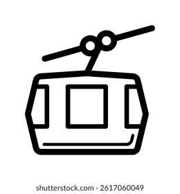 cable car icon vector isolated on white.