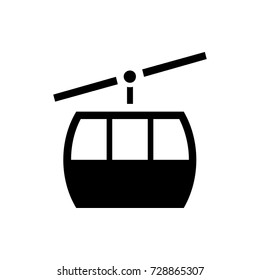 cable car icon vector isolated on white background
