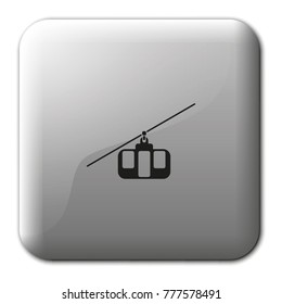 Cable car line flat vector icon.