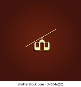 Cable car line icon.