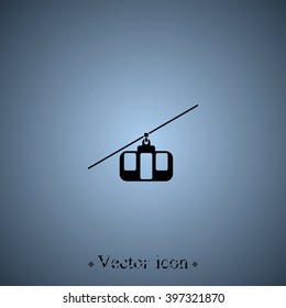 Cable car line icon. 