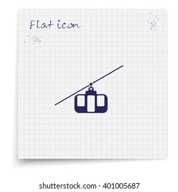 Cable car line icon. 