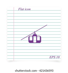 Cable car line icon.