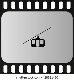 Cable car line icon.