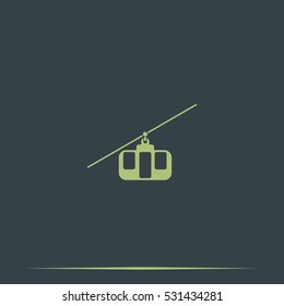 Cable car line icon.