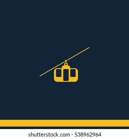 Cable car line icon.