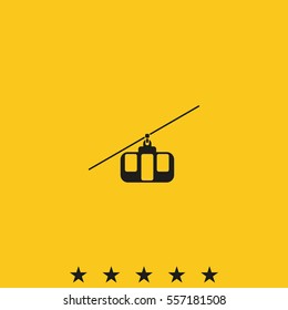 Cable car line icon.