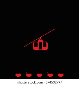 Cable car line icon.