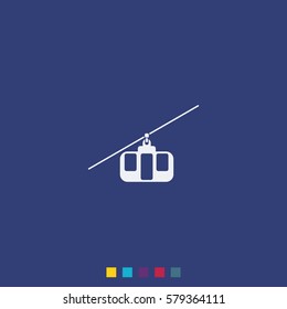 Cable car line icon.
