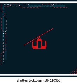 Cable car line icon.