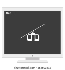 Cable car line icon.