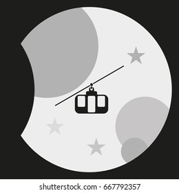 Cable car line icon.
