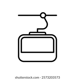 Cable car line icon on white background. Eps 10.