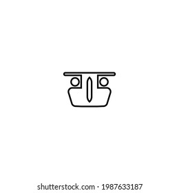 Cable car line icon. Simple style cable car tourism poster background symbol. Logo design element. T-shirt printing. Vector for sticker.