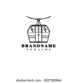 logotipo del coche de cable plantilla de diseño de dibujos animados icono negro vector aislado moderno