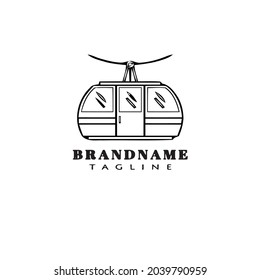 Cable Car-Logo-Cartoon Design-Symbol Schwarz, moderne einzelne Vektorgrafik