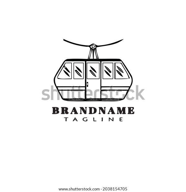 cable car logo cartoon design template icon\
black modern isolated vector\
illustration