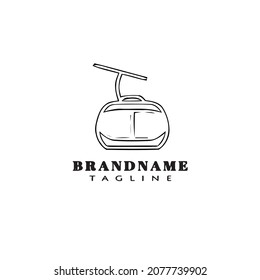 cable car logo cartoon icon design flat black modern isolated vector illustration