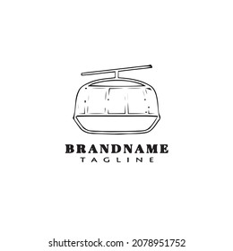 cable car logo cartoon icon design template black modern vector illustration