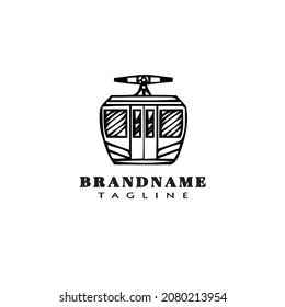 logotipo del coche de cable caricatura plantilla de diseño negro lindo vectorial