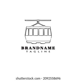 cable car logo cartoon icon design template black modern isolated vector illustration