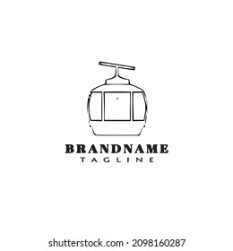 cable car logo cartoon icon design template black modern isolated vector illustration