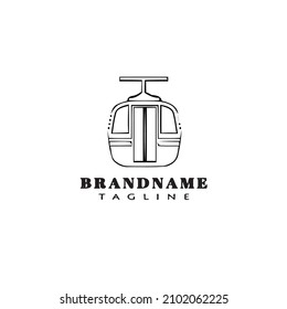 cable car logo cartoon icon design template black modern isolated vector illustration