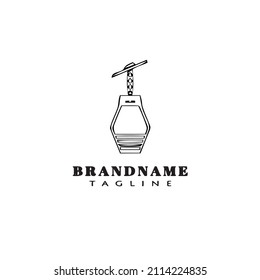 logotipo del coche de cable caricatura plantilla de diseño de icono negro ilustración aislada moderna