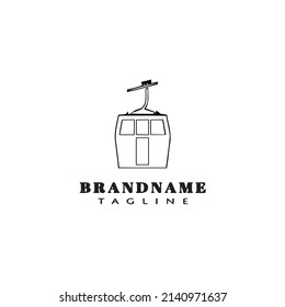 cable car logo cartoon icon design flat black modern isolated vector illustration