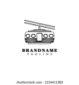 cable car logo cartoon icon design flat black modern isolated vector illustration