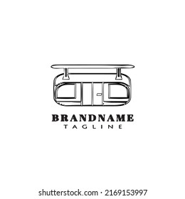 cable car logo cartoon icon cute template black modern isolated vector illustration