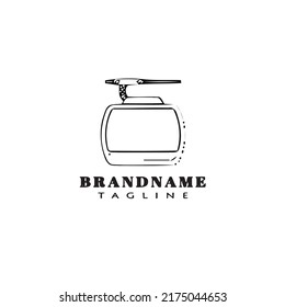 Cable Car-Logo-Cartoon-Symbol-Design-Vorlage moderne einzelne Vektorgrafik